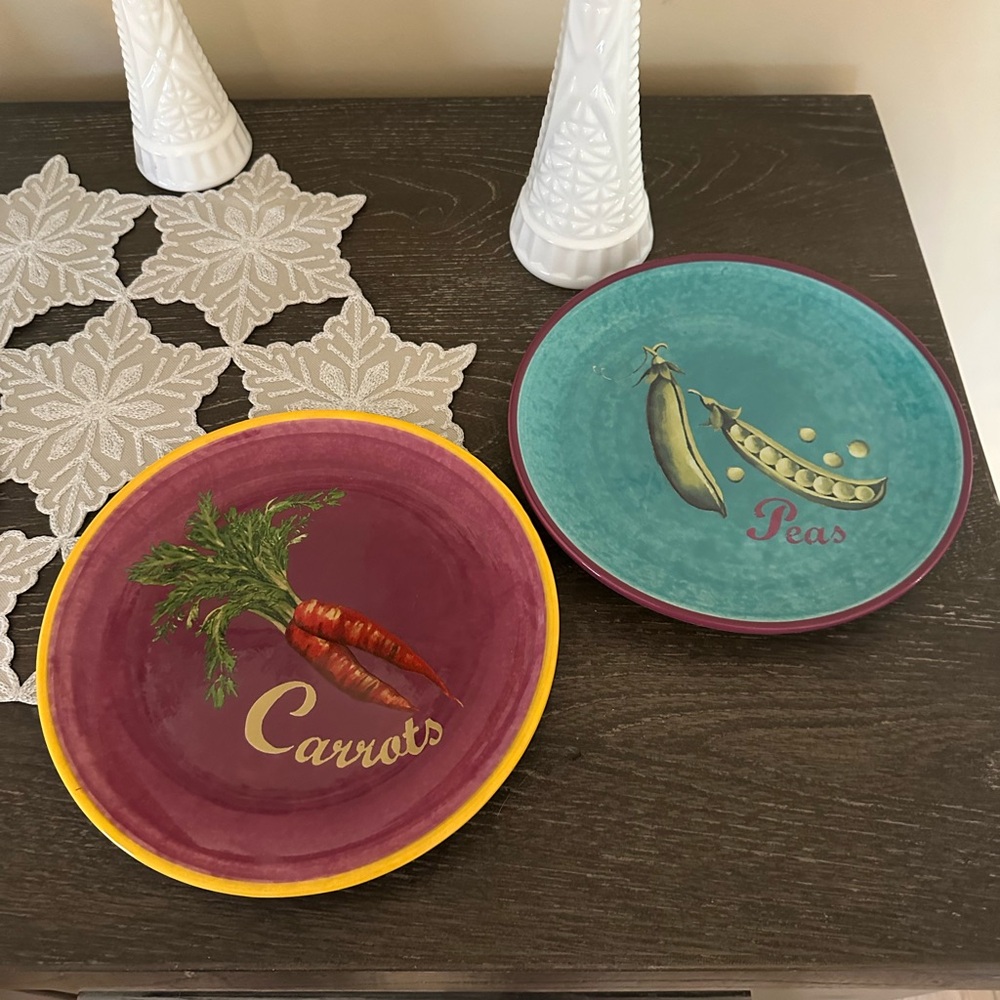 Hobby Lobby Vibrant Carrot and Pea Plate Set 🥕 🫛